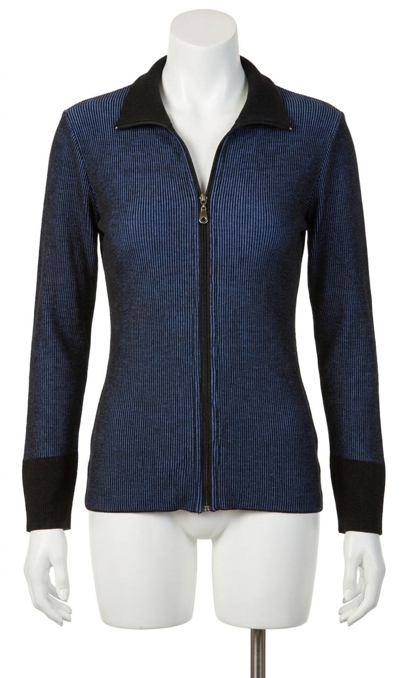 NEW ANGEL APPAREL two tone ribbed cardigan in cadet